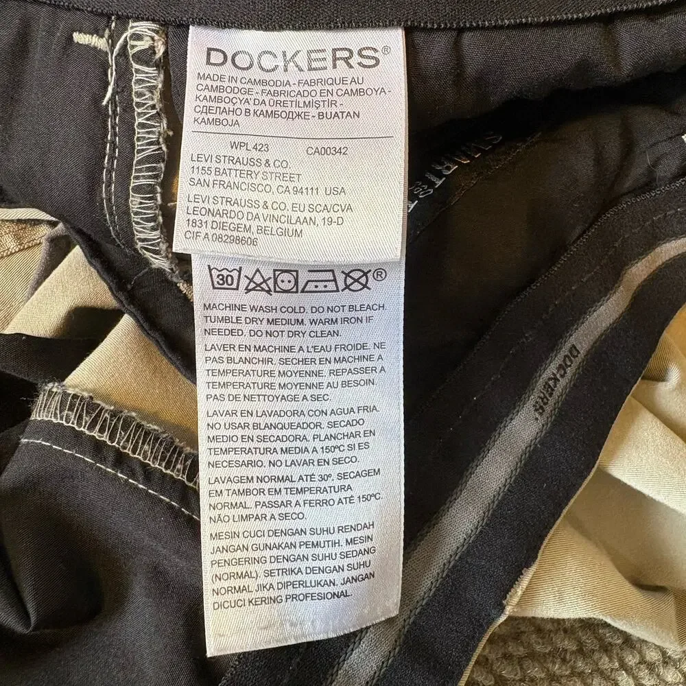 Dockers Smart 360 Tech Straight Fit Khaki Pants Men’s 29x32 Beige Stretch